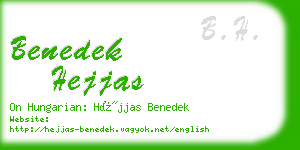 benedek hejjas business card